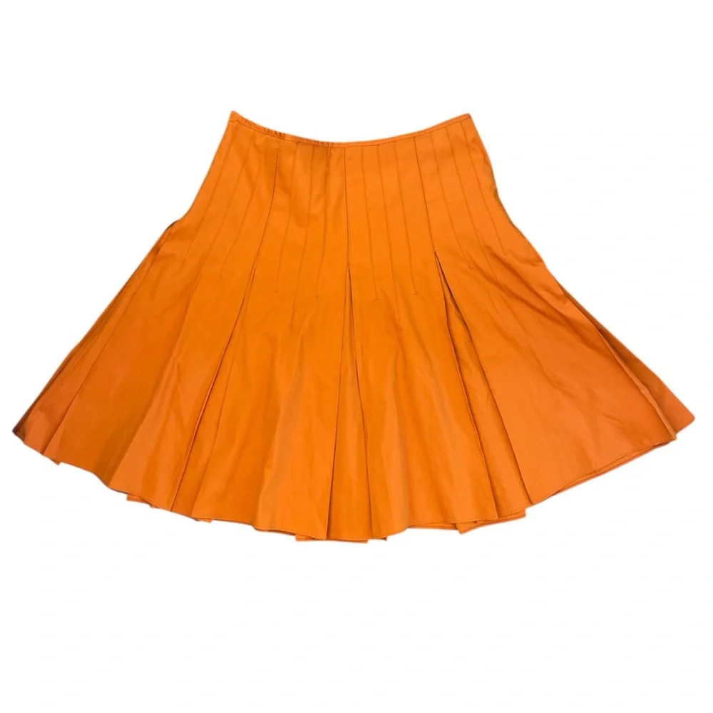 EUC ROBERT RODRIGUEZ Orange Pleated Women's Skirt SIZE 4